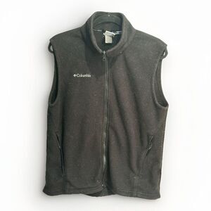 Vintage Columbia Full Zip Black Fleece Vest Zip Pockets Women’s M